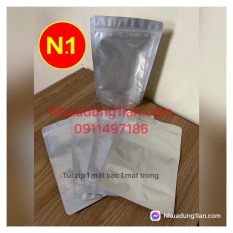 TÚI ZIP 1 MẶT BẠC 1 MẶT TRONG
